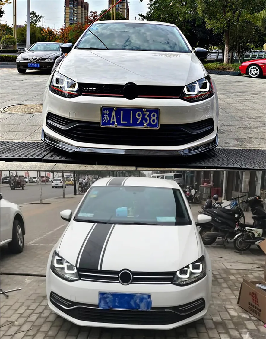 Car Head Lights Parts For VW Polo 20 11-20 18 LED Front Headlight Replacement DRL Daytime light Projector Facelift