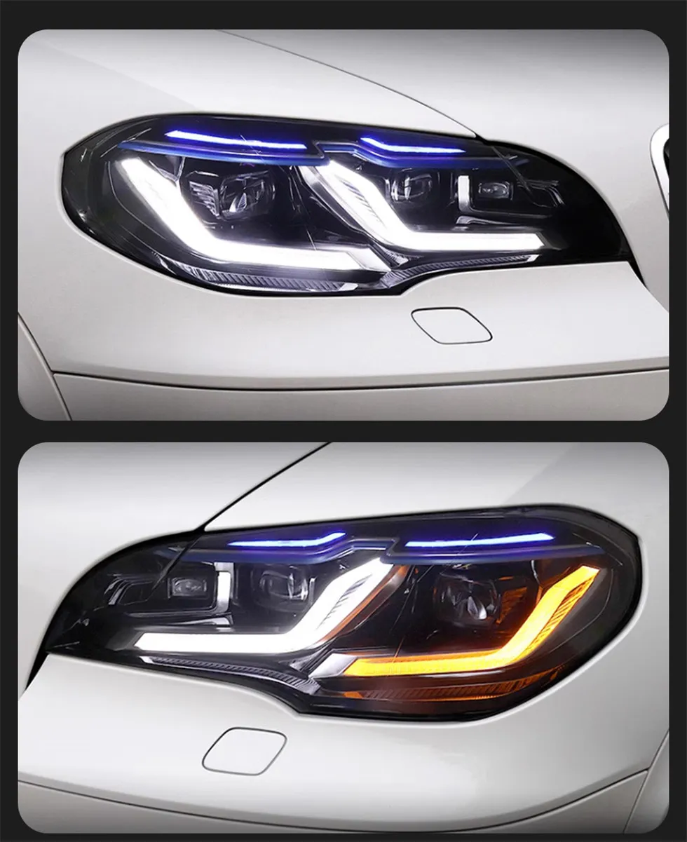 LED Headlights BMW X5 E70 Headlights 2009-2013 Dual L Blue Styling DRL Signal High Beam Head Lamp