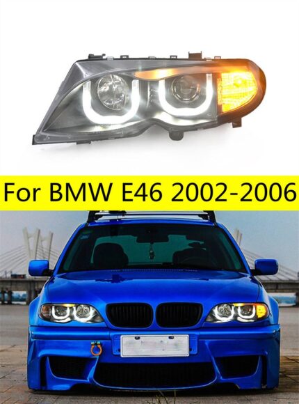 Car LED Head Lights For BMW E46 LED Headlight 2002-2006 Headlights 320i 318i 325i Turn Signal Daytime Running Light