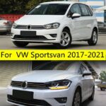 Headlights Daytime Running Lights For VW Sportsvan LED Headlight 17-21 High Beam Angel Eye Turn Signal Lamp