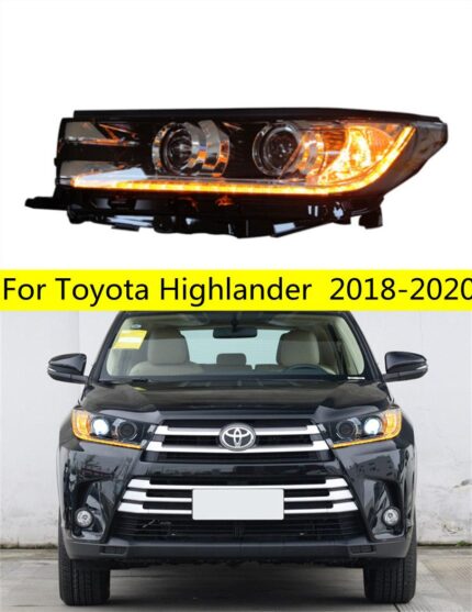 Car Lighting Accessories For Toyota Highlander LED Headlight 20 18-20 LED Turn Signal Angel High Beam Front Lamp