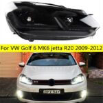 2 PCS Car Lights Parts For VW Golf 6 MK6 jetta R20 2009-2012 Black Samurai Style Head lamps LED Headlight LED Dual beam lens