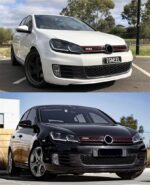 2 PCS Car Lights Parts For VW Golf 6 MK6 jetta R20 2009-2012 Black Samurai Style Head lamps LED Headlight LED Dual beam lens - Image 3
