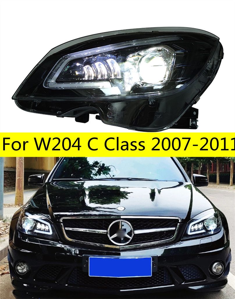 rBNaEmL1zQSAAiBfAAOCQiyAd24448 High Beam LED Headlight for Mercedes Benz W204 2007-2011Car Lights c200 c260 c300 LED Dynamic Turn Signal Running Headlights Angel Eye Lamp - Image 1