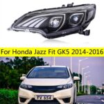 LED Headlight For Honda Jazz Fit GK5 2014-20 16 DRL Daytime Running Headlights High Beam Front Lamps Streaming Turn Signal