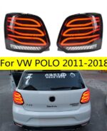 2 Colors Taillights For VW POLO 2011-20 18 Tail Light Benz Type LED DRL Style Running Signal Brake Reversing Parking Lighthouse Facelift