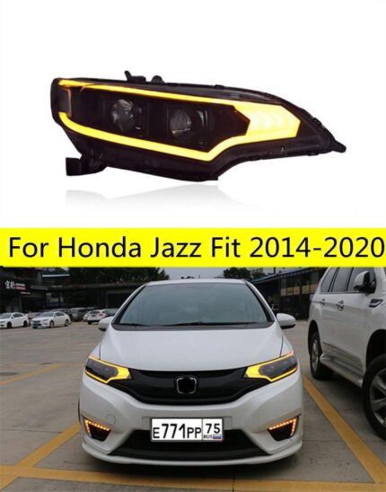 LED Headlight For Honda Jazz Fit Headlight Assembly DRL High Beam Light Streamer Turn Signal 20 14-20 20