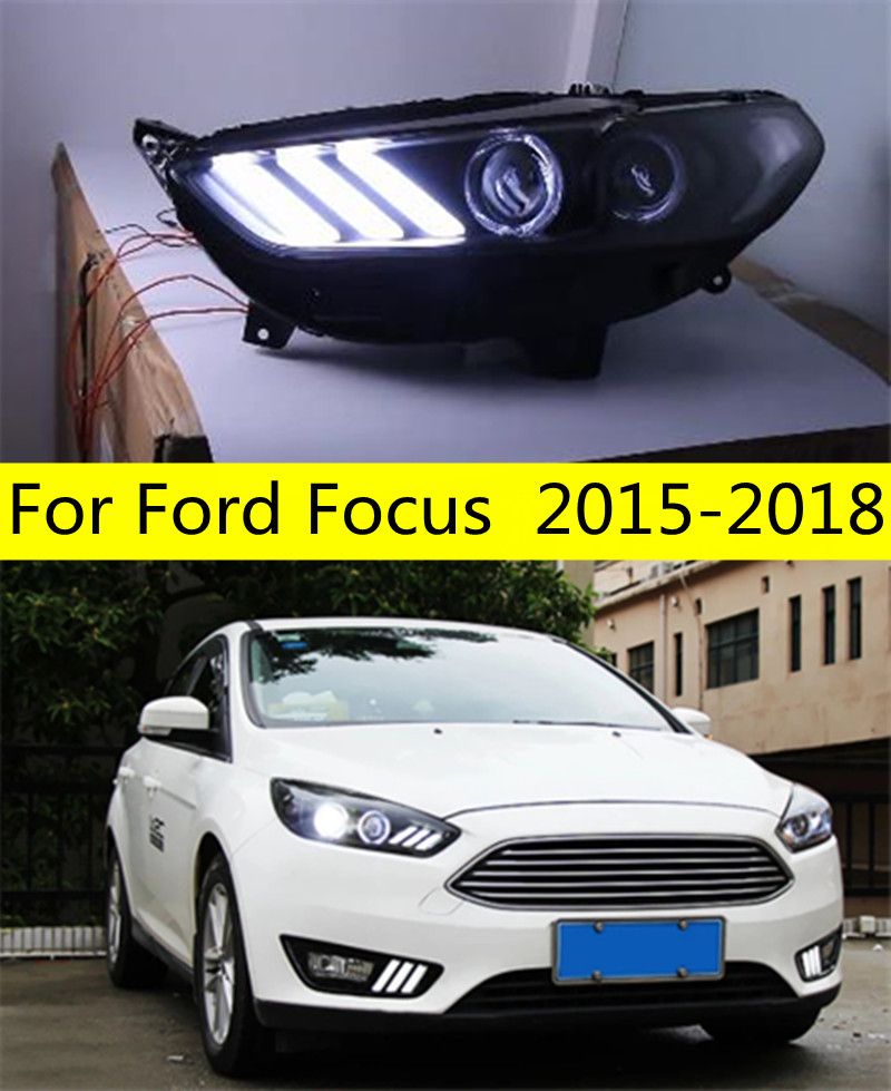 rBVaE2J8hLeAYTUgAAKGkbDYbcU604 Head Lamp For Ford Focus LED Headlight 20 15-20 18 Car Running Light High Beam Headlights Angel Eye Front Lights - Image 1