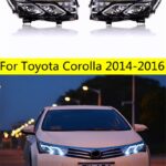 Head Lamp For Corolla 2014-16 Toyota LED Headlights DRL Working Lamp Dynamic Turn Signal Projector Lens Accessories Upgrade