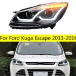 Full LED Headlights For Ford Kuga Escape 2013-16 Head Light High Beam Angel Eye Daytime Running Lights Xenon Bulb Turn Signal Lamp