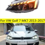 Headlights All LED For VW Golf 7 LED Headlight 2013-17 MK7 Turn Signal Angel Eye Lens Daytime Running Lights High Beam