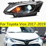 High Beam Head Lamp For Toyota Vios LED Headlight 20 17-19 Blue DRL Turn Signal Dual-beam Lens LED Running Lights
