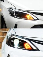 High Beam Head Lamp For Toyota Vios LED Headlight 20 17-19 Blue DRL Turn Signal Dual-beam Lens LED Running Lights - Image 5