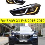 Front HeadLights For BMW X1 F48 20 17-20 21 LED Headlights Blue DRL Turn Signal High Beam Angel Eyes Parking Light