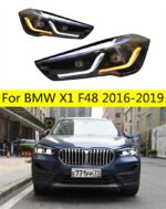Front HeadLights For BMW X1 F48 20 17-20 21 LED Headlights Blue DRL Turn Signal High Beam Angel Eyes Parking Light