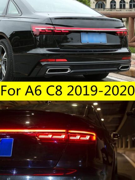 Car Tail Lights For AUDI A6 C8 20 19-20 20 Upgrade to A8 Type Taillights LED Dynamic Turn Signal Driving Light Upgrade