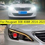 Head Lamp for Peugoet 308 408r LED Headlight 2014-2021 Headlights 308 408r DRL Turn Signal High Beam Angel Eye Projector