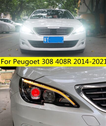 Head Lamp for Peugoet 308 408r LED Headlight 2014-2021 Headlights 308 408r DRL Turn Signal High Beam Angel Eye Projector