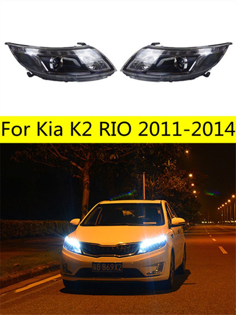 rBVaEmJ-DG-AZCdnAALriCd0kZg711 Head Lights For Kia K2 RIO LED Headlight 2011-2014 LED Dynamic Turn Signal Front Light DRL Headlights Assembly - Image 1