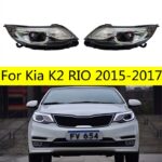 Head Lamp For Kia K2 20 15-20 17 RIO Cars Headlights DRL Turn Signal High+Low Beam Lens Running Light Front Lamp
