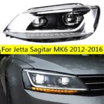 Jetta Sagitar MK6 2012-16 LED Headlight Assembly Retrofit Turn Indicator Lens Car Daytime Running Headlight