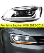 Jetta Sagitar MK6 2012-16 LED Headlight Assembly Retrofit Turn Indicator Lens Car Daytime Running Headlight