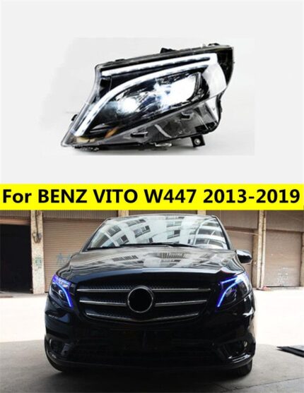 LED Headlight For Benz Vito 20 13-20 22 W447 DRL Bi-Xenon Lens LED Crystal Angel Eyes Turn Signal Front Lamp