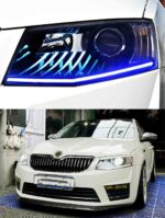 LED Head Lamp Assembly For Skoda Octavia LED Headlight 15-17 DRL High Beam Bi-Xenon Lens Turn Signal Lights - Image 2