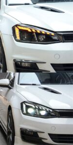 Headlights All LED For VW Golf 7 LED Headlight 2013-17 MK7 Turn Signal Angel Eye Lens Daytime Running Lights High Beam - Image 4