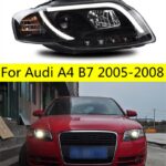 Car LED Head Light For Audi A4 B7 2005-2008 High Beam Daily Lights Dynamic Turn Signal Dual Beam Lens Headlights