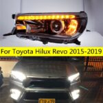 LED Headlight For Toyota Hilux Revo LED Headlights 15-19 Car Front Lamp Dynamic Turn Signal Daily Working Light