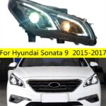 Auto Head Lights For Sonata 9 LED Headlight 20 15-17 Hyundai DRL Turn Signal High Beam Angel Eye LED Daytime Light