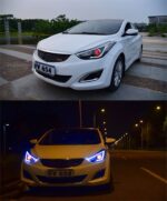 High Beam Head Light For Hyundai Elantra LED Headlight 20 11-16 Angel Eye Daily Lights Turn Signal Lamp - Image 5