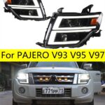 2 PCS Car Lights automotive Parts For PAJERO V93 V95 V97 Head lamps LED Headlight LED Dual Beam Lens Front Light