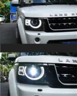 LED Front Headlights For Rover Discovery 4 20 10-20 17 LED DRL Upgrade Daytime Running Light Angel Eyes - Image 5