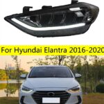 Full LED Head Lights For Hyundai Elantra 20 16-20 20 LED Daytime Running Headlight Angel Eye Turn Signal Lamp Replacement