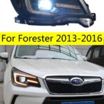 Car Headlights Assembly For Subaru Forester 2013-20 16 DRL Daytime Running Lights Headlamp LED Bi Xenon Bulb Fog Lights