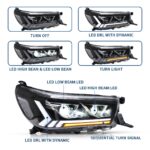 Car Tuning LED Headlights For Toyota Hilux 20 15-19 Dual Beam Lens Head Light LED Daytime Running Headlight Assembly - Image 5