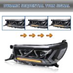 Car Tuning LED Headlights For Toyota Hilux 20 15-19 Dual Beam Lens Head Light LED Daytime Running Headlight Assembly - Image 4